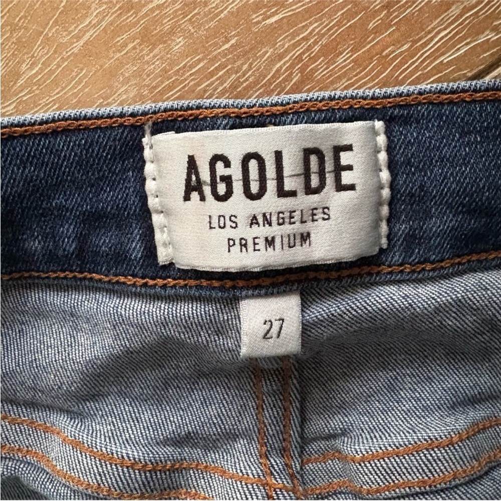 AGOLDE Sophie High Rise Skinny leg Crop Distressed Ripped Jeans size 27 - Picture 3 of 7